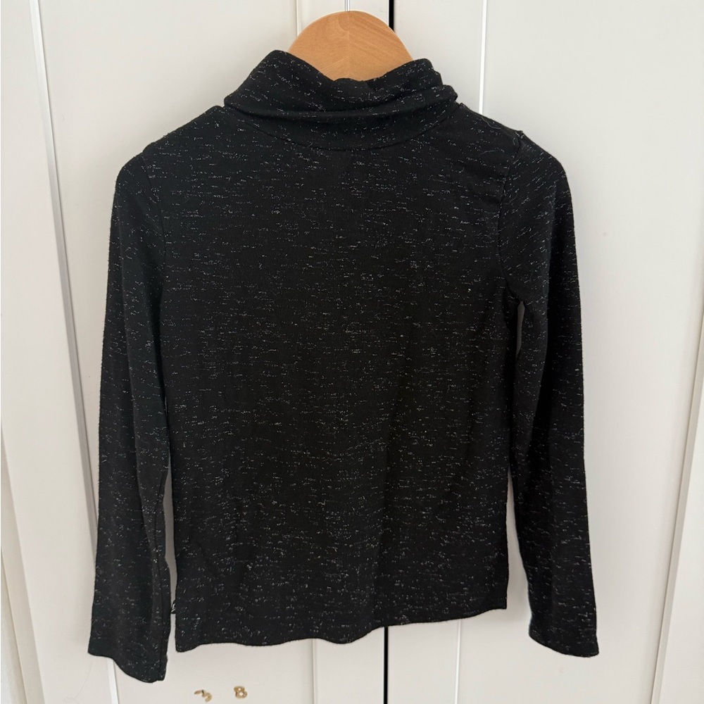 Black Sparkly Silver Long-Sleeve Turtleneck